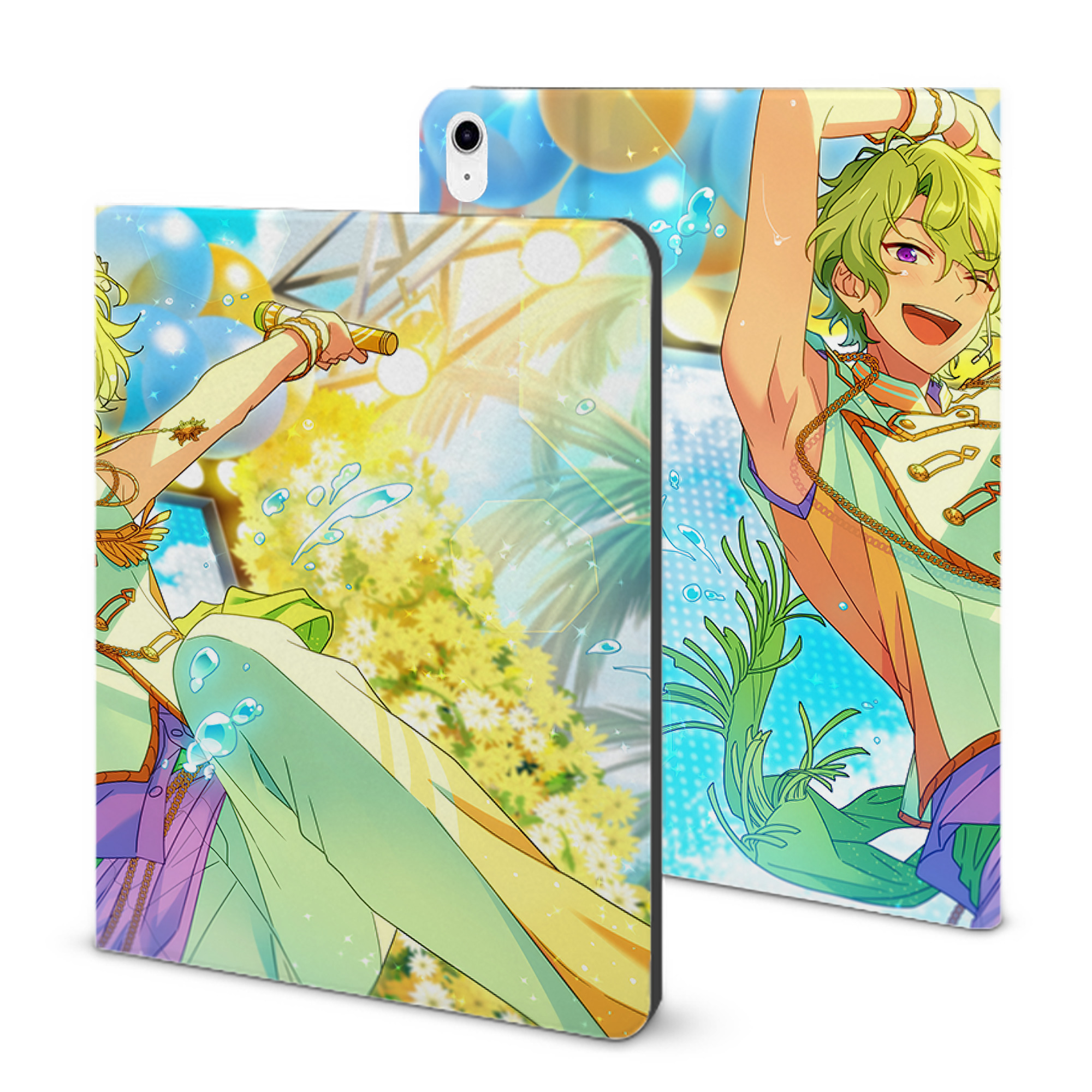 （画像用） あんさんぶるスターズ! Ensemble Stars IPad ケース ブック型 PUレザー TPU 耐衝撃 軽量 薄型 ペン収納なし 全面保護 IPad 各モデル対応